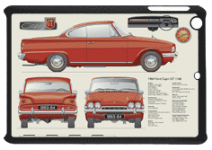 Ford Consul Capri 116E 1500GT 1962-64 Small Tablet Covers